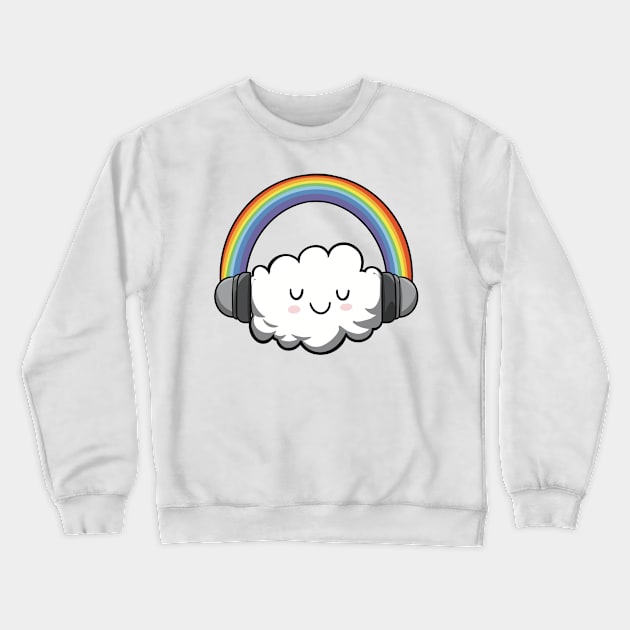 Cloudy With a Chance of Music Crewneck Sweatshirt by Narwhal-Scribbles